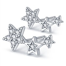 925 Silver Earrings Silver Star Shape Earrings Fine Jewelry for Women Gift 2021  - £18.77 GBP