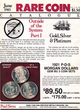 RARE COIN CATALOGUE June 1985 - $4.95