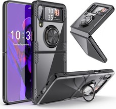 For Galaxy Z Flip 4 Case with Kickstand Built-in 360° Rotate Ring Stand - $19.79