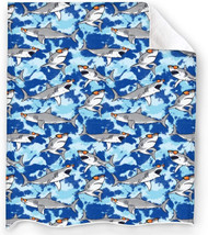 Sharks and Tie Dye Throw Blanket Soft Cozy Blanket Lightweight Flannel 60x50 in - £14.67 GBP