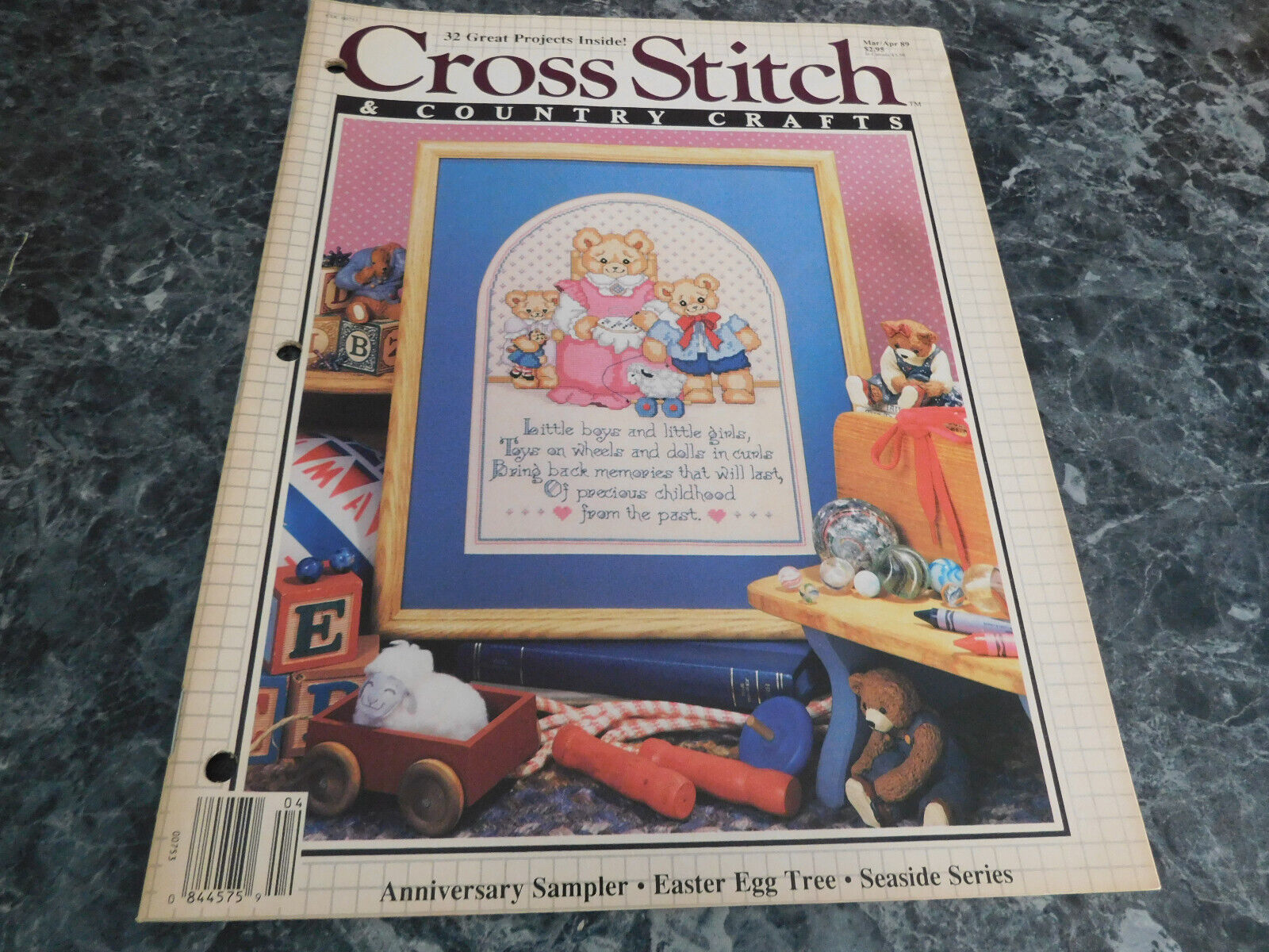 Cross Stitch Country Crafts Magazine March April 1989 - $2.99