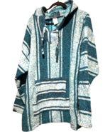 La Malinche Capucha blue mexican pullover hoodie Surf Poncho Sweatshirt ... - $16.93