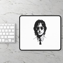John Lennon Custom Mouse Pad - Black and White Portrait, Sublimated Design for G - £11.59 GBP