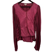 J Jill Red Mixed Media Top Size Medium - £12.11 GBP