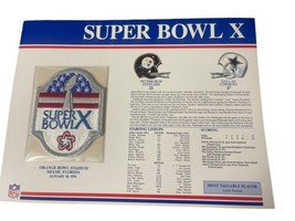 Super Bowl X Steelers Vs Cowboys 1976 Official Sb Nfl Patch Card Willabee & Ward - $18.69