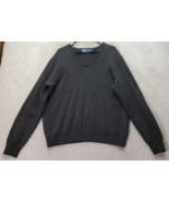 Polo Ralph Lauren Sweater Mens Size XL Gray Knit Lambs Wool Long Sleeve ... - £21.75 GBP
