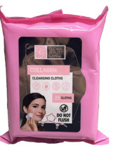 GLOBAL BEAUTY CARE 25-CLOTHS COLLAGEN  CLEANSIING WIPES NEW IN PACKAGING - $7.80