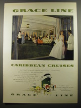 1954 Grace Line Cruise Ad - Grace Line Caribbean Cruises - $18.49