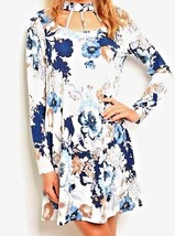 Peach Love Dress Size M - L Long Sleeves Floral Made USA Lined Womens Light - £11.85 GBP