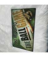 Tin Metal Baseball Plaque Take Me Out to the Ball Game Wall Decor 13.25 ... - $9.90