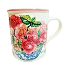 Potpourri Press Valencia Teacup Coffee Mug Floral Mauve Blue Vintage 199... - $313.74 MXN
