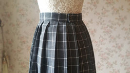 NAVY Blue PLAID Skirt Outfit Women Girl Pleated Short Plaid Skirt US0-US16 image 11