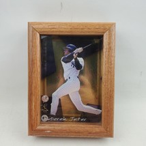 Derek Jeter Rookie Of The Year Plaque Card Premier Sports Gold Foil Wood Frame - £7.25 GBP