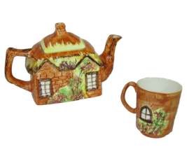 Vintage Price Kensington Teapot And Cup Set Country Cottage Lidded England - £22.90 GBP
