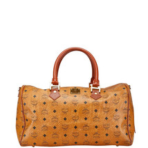 Mcm Pvc Leather Boston Bag Women Brown One Size - £386.81 GBP