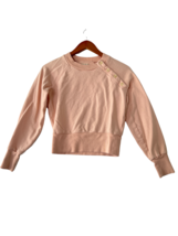 MILES BY MADEWELL Womens Sweatshirt Asymmetrical Button Pullover Peach S... - £10.71 GBP