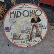 1999 Vintage Mid Ohio Sports Car Course Miller Lite 200 Fantasy Porcelain Sign - £100.77 GBP