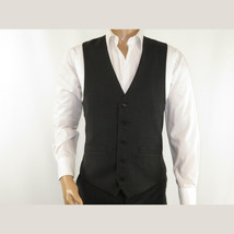 Men RENOIR Vest Wool 140 Adjustable ,V-Neck 2 Pocket Fully lined 555-3 Charcoal image 5