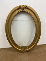 Antique Oval Picture Frame gold gesso gilt wood vintage Art Nouveau EAGLE round - $59.99