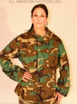 Usgi M-65 Bdu Woodland Camo Army Cold Weather Field Jacket Coat Medium Regular - £33.23 GBP