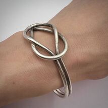 Antique Silver 800 Men's Women's Jewelry Cuff Bangle Bracelet Infinity 2... - $169.00