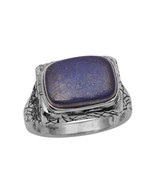 Genuine Lapis Lazuli oxidized Sterling Silver Ring - 8 cts - £34.89 GBP