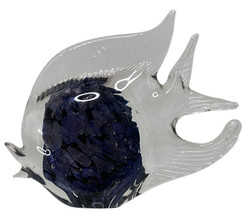 VTG Murano Style Art Glass Angel Fish Paper Weight Figurine Nautical Ocean MCM - £15.41 GBP
