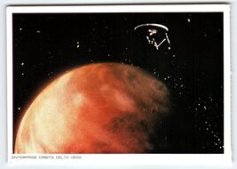 Vintage 1977 Star Trek Enterprise Orbits Delta Vega Postcard Chrome - $5.66