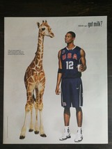 2011 Chis Bosh USA Basketball with Giraffe Got Milk? Original Color Ad 1... - $5.69