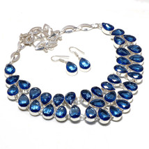 Tanzanite Quartz Pear Shape Handmade Fashion Ethnic Necklace Set Jewelry... - £15.17 GBP