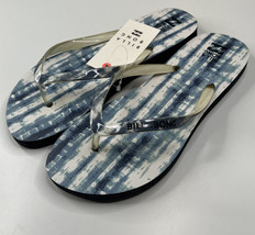 billabong NWT dama JR girls size 5 blue slip on flip flop sandals SF - £15.81 GBP
