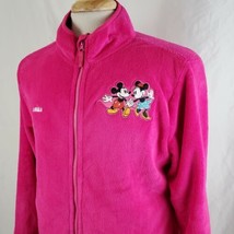 Disney Mickey &amp; Minnie Mouse Fleece Jacket Women’s XL Pink Embroidered &quot;... - £17.29 GBP