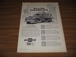 1952 Print Ad Chevrolet Farm Trucks Chevy Farmers Load Hay on Flat - £11.41 GBP