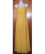 VINTAGE 100% SILK SIZE 10 CANARY YELLOW EVENING GOWN - $59.00