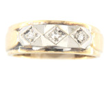 Unisex Wedding band 14kt Yellow and White Gold 372258 - £226.53 GBP