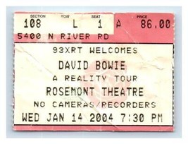 David Bowie Concerto Ticket Stub Gennaio 14 2004 Chicago Illinois - £32.55 GBP