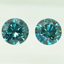 Round Cut Diamond Matching Pair Fancy Blue Color Loose Enhanced VS2/SI1 4.12 TCW - £4,411.45 GBP