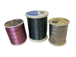 Assorted Coats/Top Quality Metallic Sewing Thread Silver, Multicolored, Teal NEW - £7.43 GBP