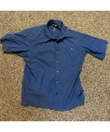 Mountain Hardware Button Up Shirt Mens Medium Striped Blue Short Sleeve - $13.54 CAD