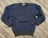 Vtg Michael Jordan Sweater 100% Pure Wool Stripes 80s 90s Blue Gray Dad ... - $16.39
