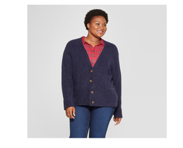 Universal Thread™ ~ Ladies&#39; Extra Large ~ Navy Cuffed Cardigan/Button Up Sweater - £20.58 GBP
