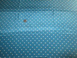 454. Turquoise &amp; Beige DOT Polyester Apparel Fabric - 44&quot; x 2 1/2 Yds. - £4.79 GBP