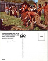 USA Massachusetts Plymouth Thanksgiving Native Americans Pilgrims VTG Postcard - £7.49 GBP