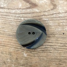 Vtg Mid Century Celluloid Plastic Brown Faux Wood Round Circle Button 4cm 1.5&quot; - £15.97 GBP