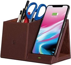 Desktop Stationery Organizer, Multi-Functional Pencil Pen Holder With Wireless - £34.22 GBP