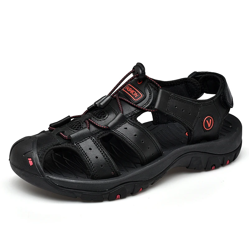  New Summer Men Shoes Leather Men Sandals Fashion Men Beach Sandals Men Outdoor  - £128.34 GBP