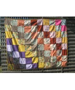 QUILT 57&quot; x70&quot; TIED Machine Pieced 1980&#39;s - 1990&quot;s [Z5-7] - $27.91