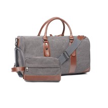 Oflamn - Large Canvas Duffle Bag | Leather | Weekender | For Night Trave... - £99.90 GBP