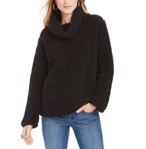 Style &amp; Co Womens Plus 0X Deep Black Sherpa Cowl Neck Sweater NWOT CE28 - $26.45