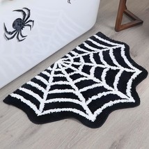 Spider Web Bath Mat - Halloween Rug Bathroom Decor Gothic Home Decor Witchy Horr - £34.00 GBP